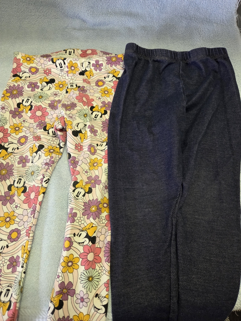 Girls Minnie Mouse Leggings & Faux Blue Jean Leggings